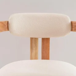 Chaise<Made in Meubles Chaise en bois de mindy et tissu bouclette Suzie (lot de 2)