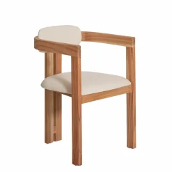 Chaise<Made in Meubles Chaise en bois de mindy et tissu bouclette Suzie (lot de 2)