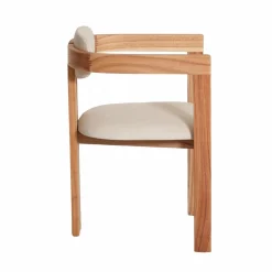 Chaise<Made in Meubles Chaise en bois de mindy et tissu bouclette Suzie (lot de 2)