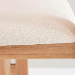 Chaise<Made in Meubles Chaise en bois de mindy et tissu bouclette Suzie (lot de 2)