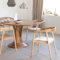 Chaise<Made in Meubles Chaise en bois de teck brut June (lot de 2)