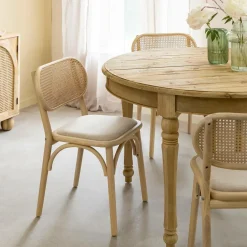 Chaise<Made in Meubles Chaise en bois d'orme clair et cannage Luzian (lot de 2)