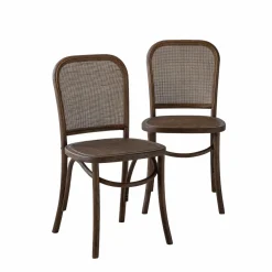 Chaise<Made in Meubles Chaise en bois d'orme et cannage Luzian (lot de 2)