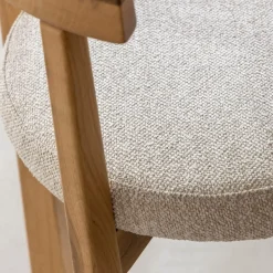 Chaise<Made in Meubles Chaise en bois d'orme et tissu bouclette gris Aline (lot de 2)