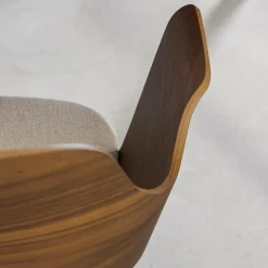 Chaise<Made in Meubles Chaise en bois foncé et tissu écru Florence (lot de 2)