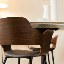 Chaise<Made in Meubles Chaise en bois foncé et velours gris Florence (lot de 2)