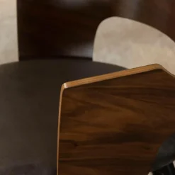 Chaise<Made in Meubles Chaise en bois foncé et velours gris Florence (lot de 2)