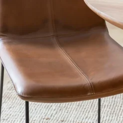 Chaise<Made in Meubles Chaise en cuir marron clair Lilou (lot de 2)