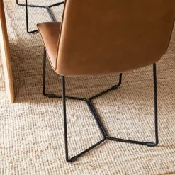 Chaise<Made in Meubles Chaise en cuir marron clair Lilou (lot de 2)