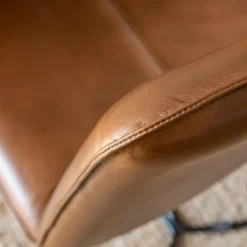 Chaise<Made in Meubles Chaise en cuir marron clair Lilou (lot de 2)