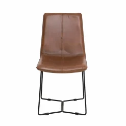 Chaise<Made in Meubles Chaise en cuir marron clair Lilou (lot de 2)