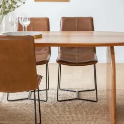 Chaise<Made in Meubles Chaise en cuir marron clair Lilou (lot de 2)