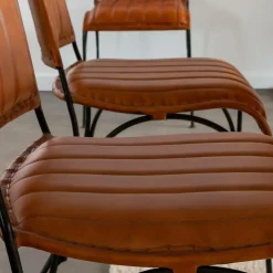 Chaise<Made in Meubles Chaise en cuir marron Nuria (lot de 2)