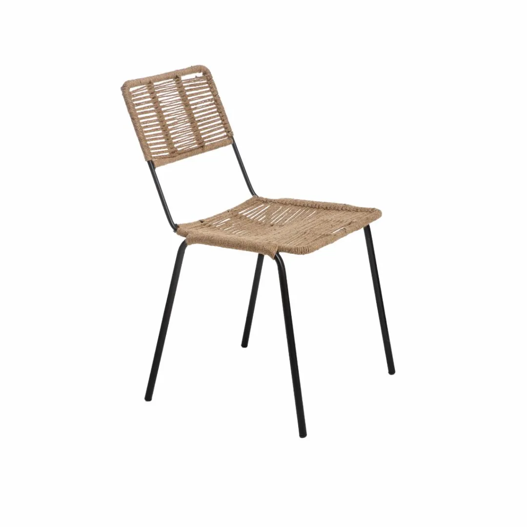 Chaise<Made in Meubles Chaise en métal et corde beige Emilia (lot de 2)