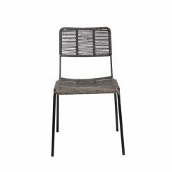 Chaise<Made in Meubles Chaise en métal et corde grise Emilia (lot de 2)