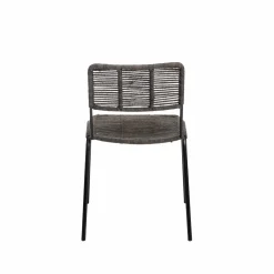 Chaise<Made in Meubles Chaise en métal et corde grise Emilia (lot de 2)