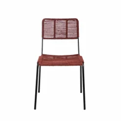 Chaise<Made in Meubles Chaise en métal et corde rouge Emilia (lot de 2)