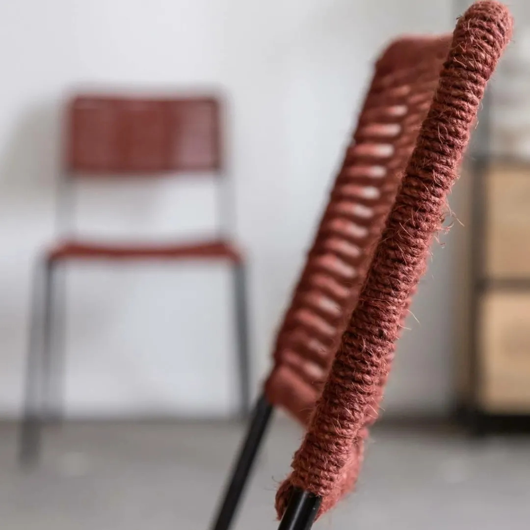 Chaise<Made in Meubles Chaise en métal et corde rouge Emilia (lot de 2)