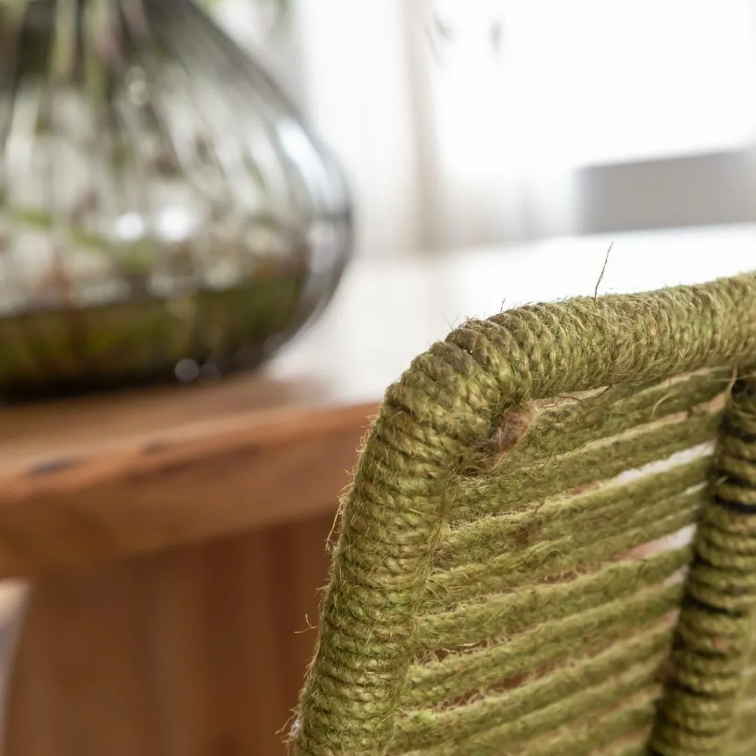 Chaise<Made in Meubles Chaise en métal et corde verte Emilia (lot de 2)