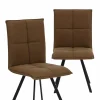 Chaise<Made in Meubles Chaise en polyester marron Nino (lot de 2)