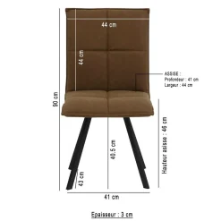 Chaise<Made in Meubles Chaise en polyester marron Nino (lot de 2)