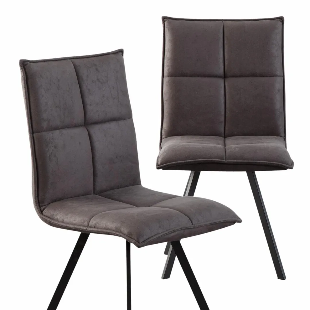 Chaise<Made in Meubles Chaise en polyester noir Nino (lot de 2)