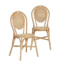 Chaise<Made in Meubles Chaise en rotin bistrot Nohan (lot de 2)