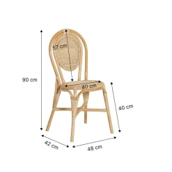 Chaise<Made in Meubles Chaise en rotin bistrot Nohan (lot de 2)