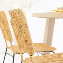 Chaise<Made in Meubles Chaise en rotin et en métal Sélina (lot de 2)