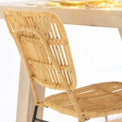 Chaise<Made in Meubles Chaise en rotin et en métal Sélina (lot de 2)