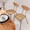 Chaise<Made in Meubles Chaise en rotin et en métal Leila (lot de 2)