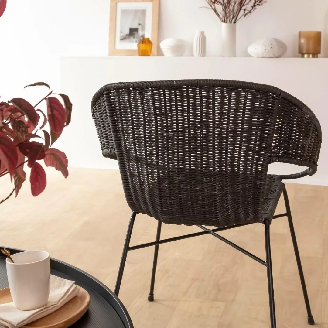 Chaise<Made in Meubles Chaise en rotin et en métal Aurélien