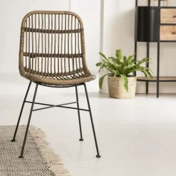 Chaise<Made in Meubles Chaise en rotin et métal Rattan (lot de 2)