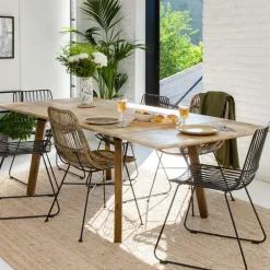 Chaise<Made in Meubles Chaise en rotin et métal Rattan (lot de 2)