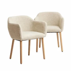 Chaise<Made in Meubles Chaise en tissu beige Solène (lot de 2)