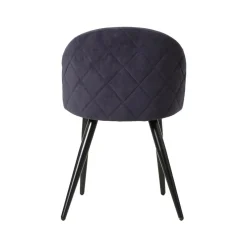 Chaise<Made in Meubles Chaise en tissu bleu marine et métal Jasmine (lot de 2)