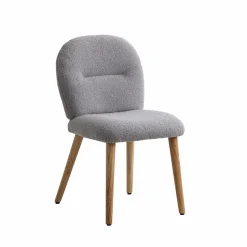 Chaise<Made in Meubles Chaise en tissu bouclette grise Ayse (lot de 2)
