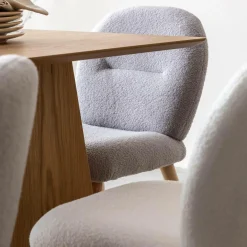 Chaise<Made in Meubles Chaise en tissu bouclette grise Ayse (lot de 2)