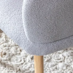 Chaise<Made in Meubles Chaise en tissu bouclette grise Ayse (lot de 2)