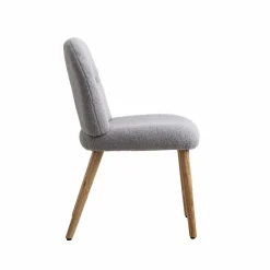 Chaise<Made in Meubles Chaise en tissu bouclette grise Ayse (lot de 2)
