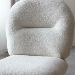 Chaise<Made in Meubles Chaise en tissu bouclette blanche Ayse (lot de 2)