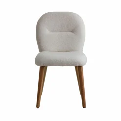 Chaise<Made in Meubles Chaise en tissu bouclette blanche Ayse (lot de 2)