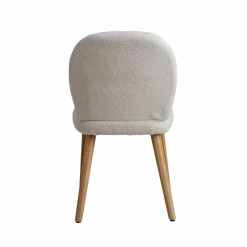 Chaise<Made in Meubles Chaise en tissu bouclette blanche Ayse (lot de 2)