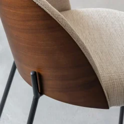 Chaise<Made in Meubles Chaise en tissu écru et métal Nyssa (lot de 2)