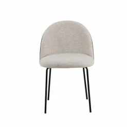 Chaise<Made in Meubles Chaise en tissu écru et métal Nyssa (lot de 2)