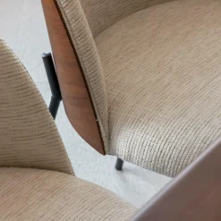 Chaise<Made in Meubles Chaise en tissu écru et métal Nyssa (lot de 2)