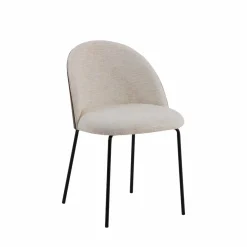 Chaise<Made in Meubles Chaise en tissu écru et métal Nyssa (lot de 2)