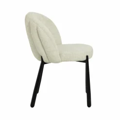 Chaise<Made in Meubles Chaise en tissu écru et pieds en métal Ondine (lot de 2)