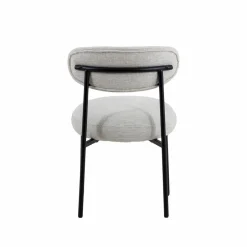 Chaise<Made in Meubles Chaise en tissu écru et pieds en métal noir Janis (lot de 2)