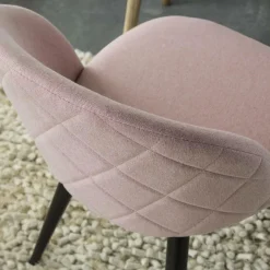 Chaise<Made in Meubles Chaise en tissu rose pâle et métal Jasmine (lot de 2)